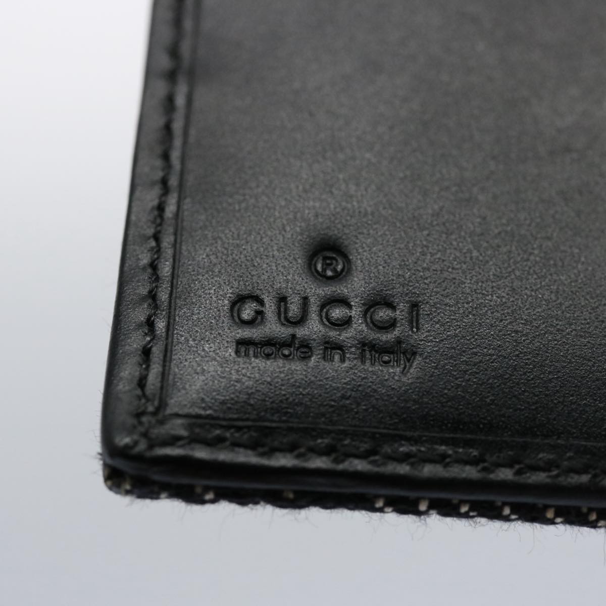 GUCCI GG Canvas Jackie Wallet Navy 05474 Auth 60080A