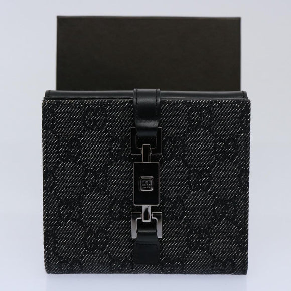 GUCCI GG Canvas Jackie Wallet Navy 05474 Auth 60080V