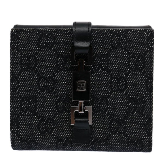 GUCCI GG Canvas Jackie Wallet Navy 05474 Auth 60080V
