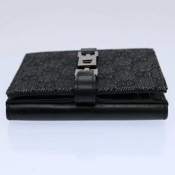 GUCCI GG Canvas Jackie Wallet Navy 05474 Auth 60080V