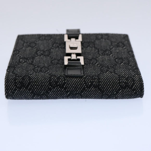 GUCCI GG Canvas Jackie Wallet Navy 05474 Auth 60080A