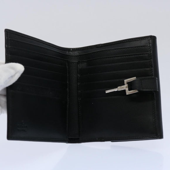 GUCCI GG Canvas Sherry Line Jackie Wallet Black White Auth 60081V