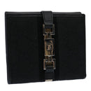 GUCCI GG Canvas Sherry Line Jackie Wallet Black White Auth 60081V-1