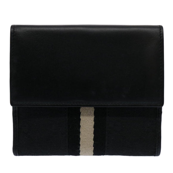 GUCCI GG Canvas Sherry Line Jackie Wallet Black White Auth 60081V