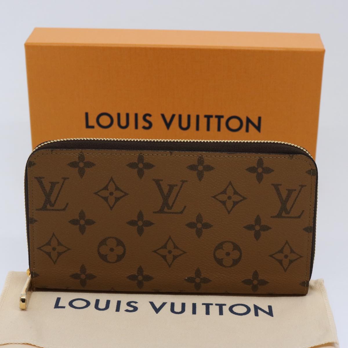 LOUIS VUITTON Monogram Reverse Zippy Wallet Long Wallet M82444 LV Auth 60083S