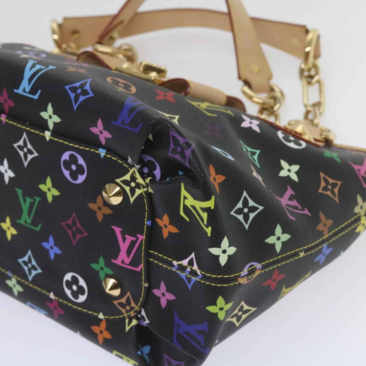 LOUIS VUITTON Monogram Multicolor Annie MM Shoulder Bag Black M40308 Auth 60084A