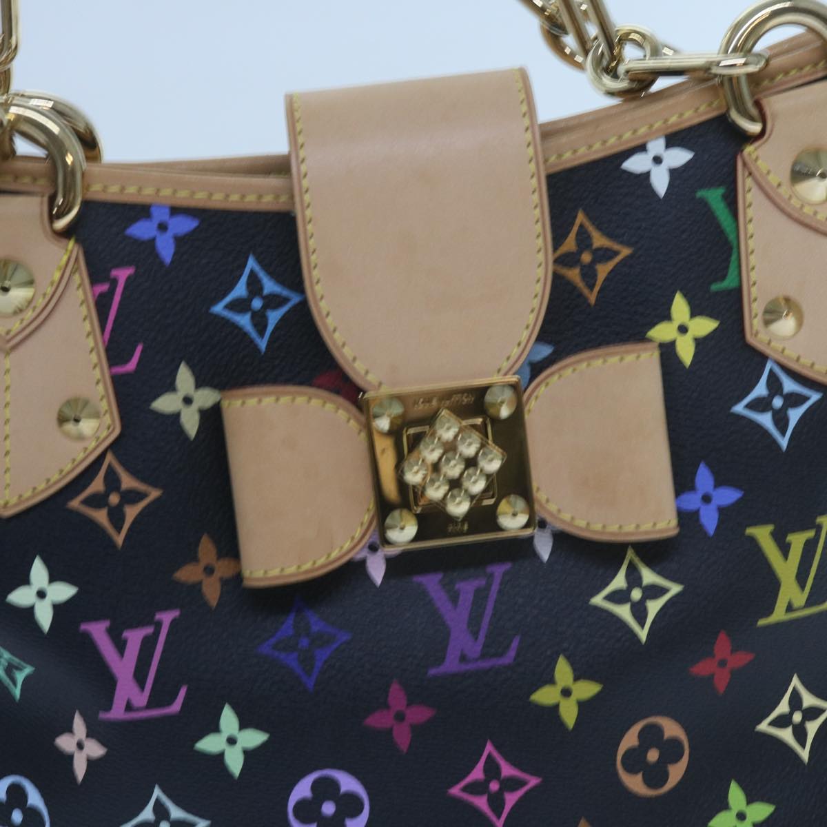 LOUIS VUITTON Monogram Multicolor Annie MM Shoulder Bag Black M40308 Auth 60084S