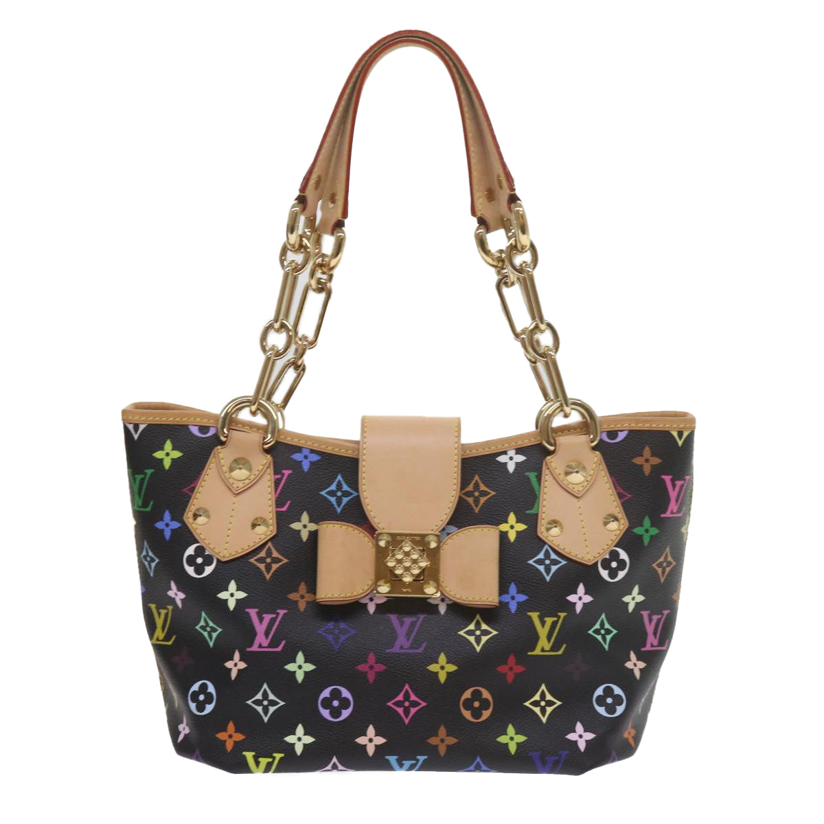 LOUIS VUITTON Monogram Multicolor Annie MM Shoulder Bag Black M40308 Auth 60084A