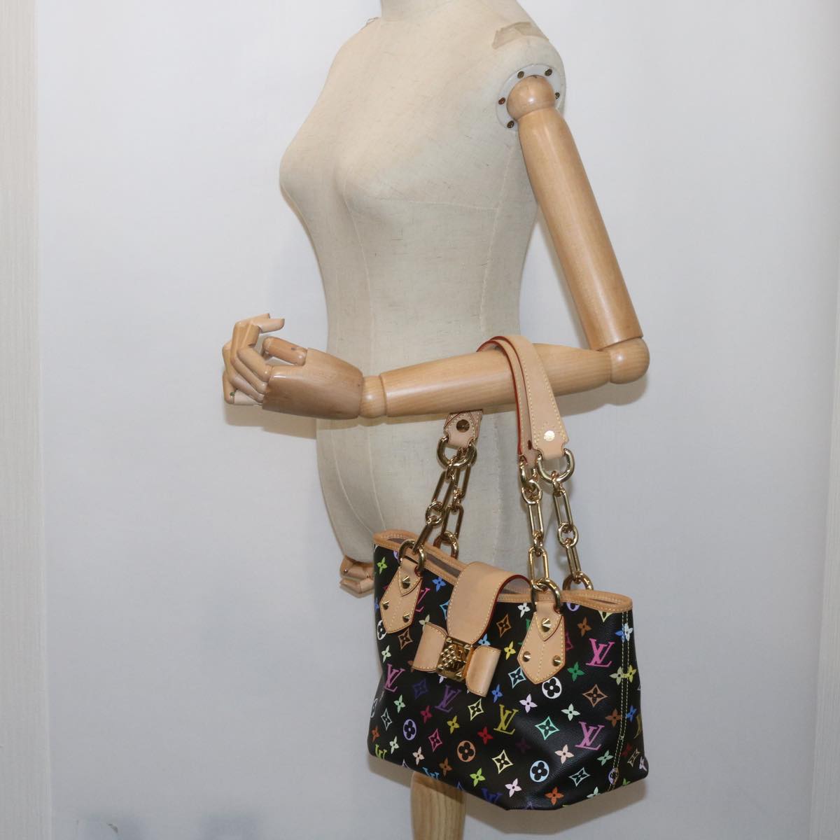 LOUIS VUITTON Monogram Multicolor Annie MM Shoulder Bag Black M40308 Auth 60084S