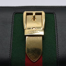 GUCCI Silvi Web Sherry Line Long Wallet Leather Black Red 476083 Auth 60085AV-8