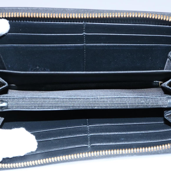 GUCCI Silvi Web Sherry Line Long Wallet Leather Black Red 476083 Auth 60085AV