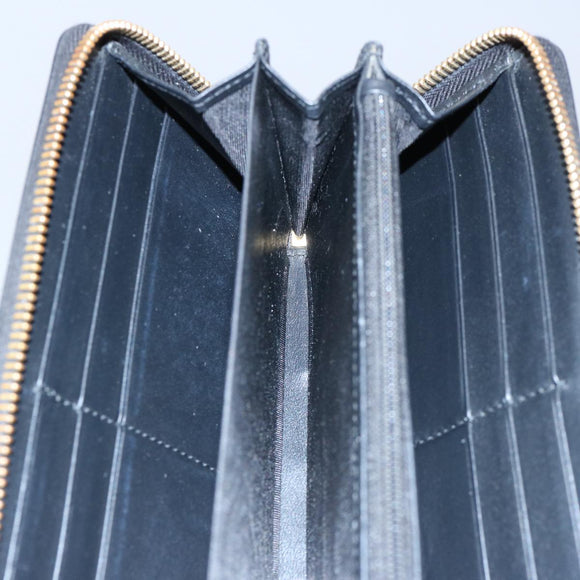 GUCCI Silvi Web Sherry Line Long Wallet Leather Black Red 476083 Auth 60085AV