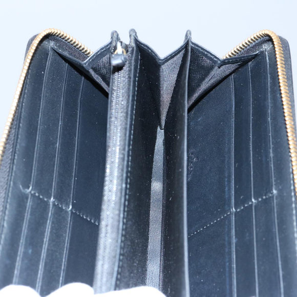 GUCCI Silvi Web Sherry Line Long Wallet Leather Black Red 476083 Auth 60085AV