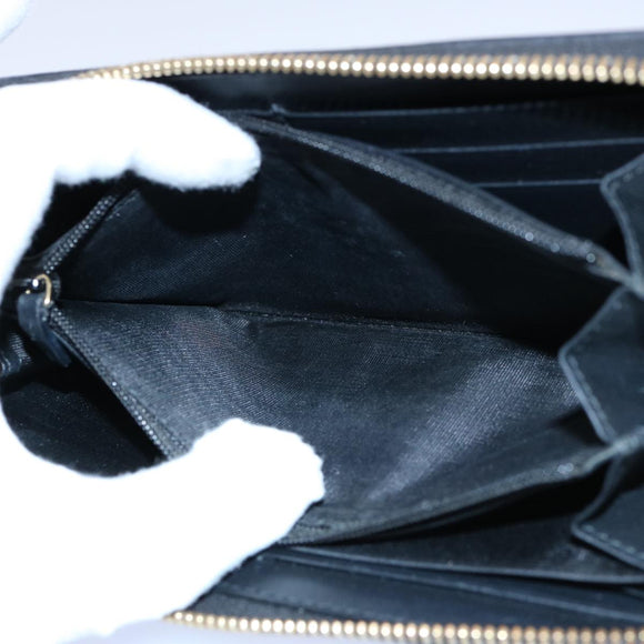 GUCCI Silvi Web Sherry Line Long Wallet Leather Black Red 476083 Auth 60085AV