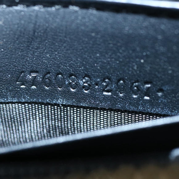 GUCCI Silvi Web Sherry Line Long Wallet Leather Black Red 476083 Auth 60085AV