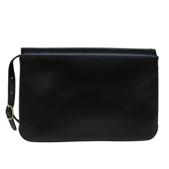 BALLY Shoulder Bag Leather Black Auth 60178