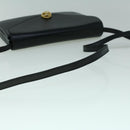 BALLY Shoulder Bag Leather Black Auth 60178-7