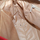 BURBERRY Nova Check Hand Bag Canvas Beige Red Auth 60179-11