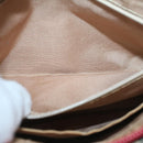 BURBERRY Nova Check Hand Bag Canvas Beige Red Auth 60179-18