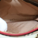 BURBERRY Nova Check Hand Bag Canvas Beige Red Auth 60179-12