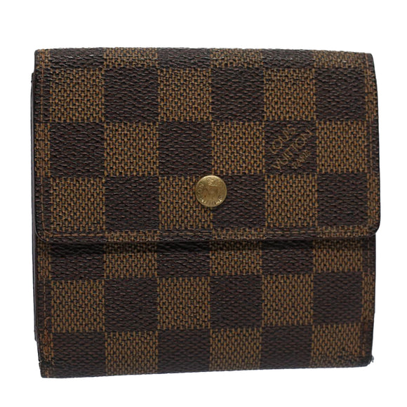 LOUIS VUITTON Damier Ebene Portefeuille Elise Wallet N61654 LV Auth 60184