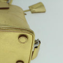 PRADA Hand Bag Safiano leather Gold Auth 60231A-8
