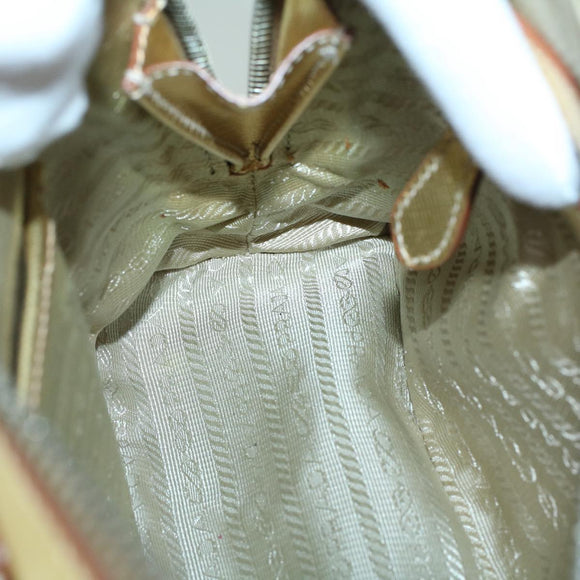 PRADA Hand Bag Safiano leather Gold Auth 60231A