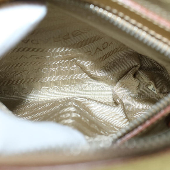 PRADA Hand Bag Safiano leather Gold Auth 60231A
