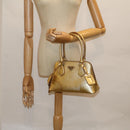 PRADA Hand Bag Safiano leather Gold Auth 60231A-24