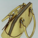 PRADA Hand Bag Safiano leather Gold Auth 60231V-6