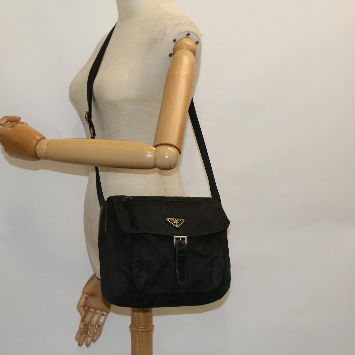 PRADA Shoulder Bag Nylon Black Auth 60249