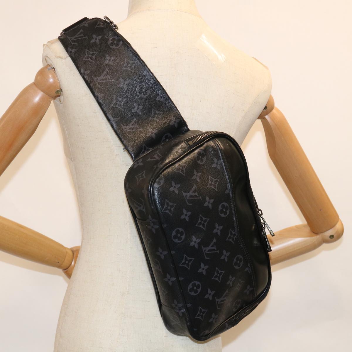 LOUIS VUITTON Monogram Eclipse Bum Bag Shoulder Bag M42906 LV Auth 60313