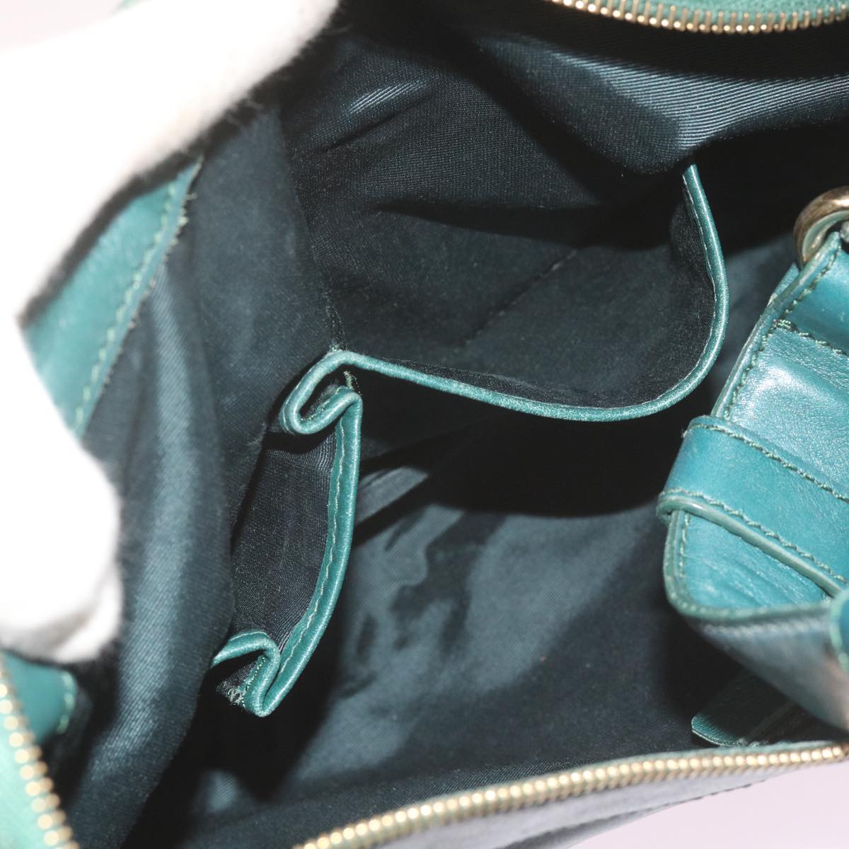 CELINE Shoulder Bag Leather Blue Auth 60323