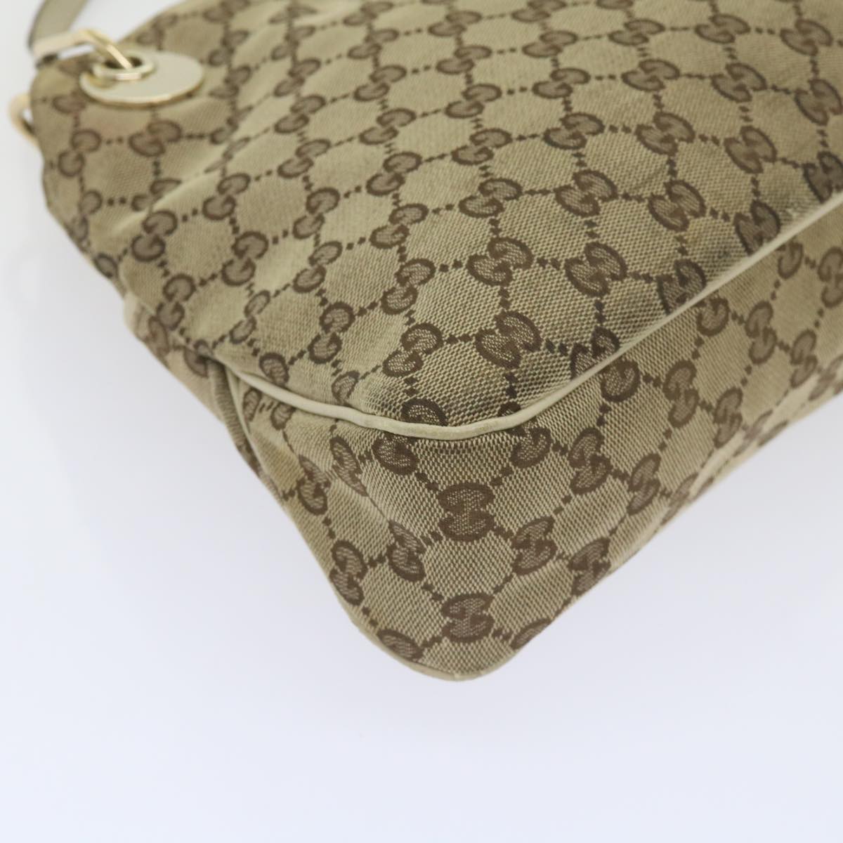 GUCCI GG Canvas Tote Bag Beige 121023 Auth 60518