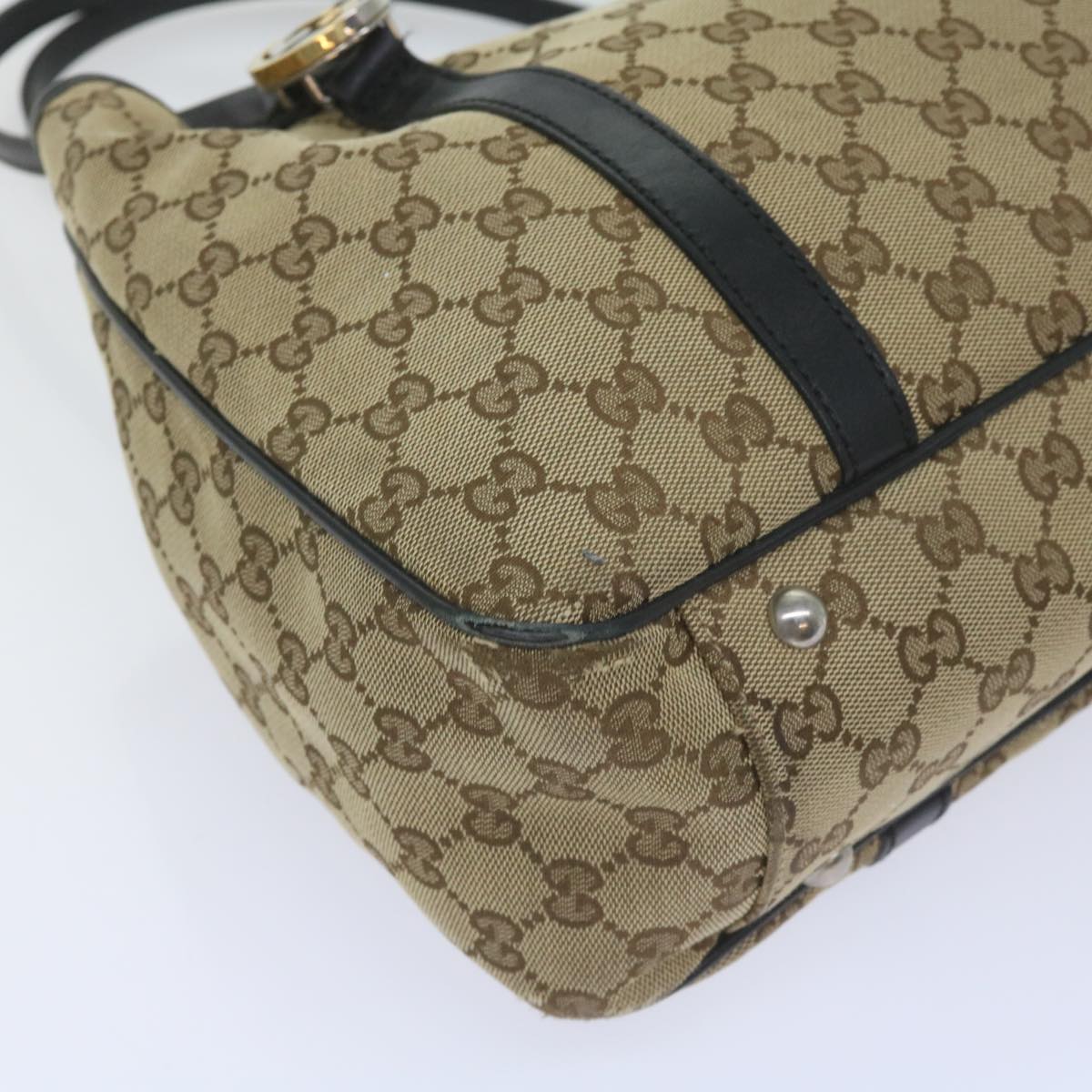 GUCCI GG Canvas Tote Bag Beige 232957 Auth 60522