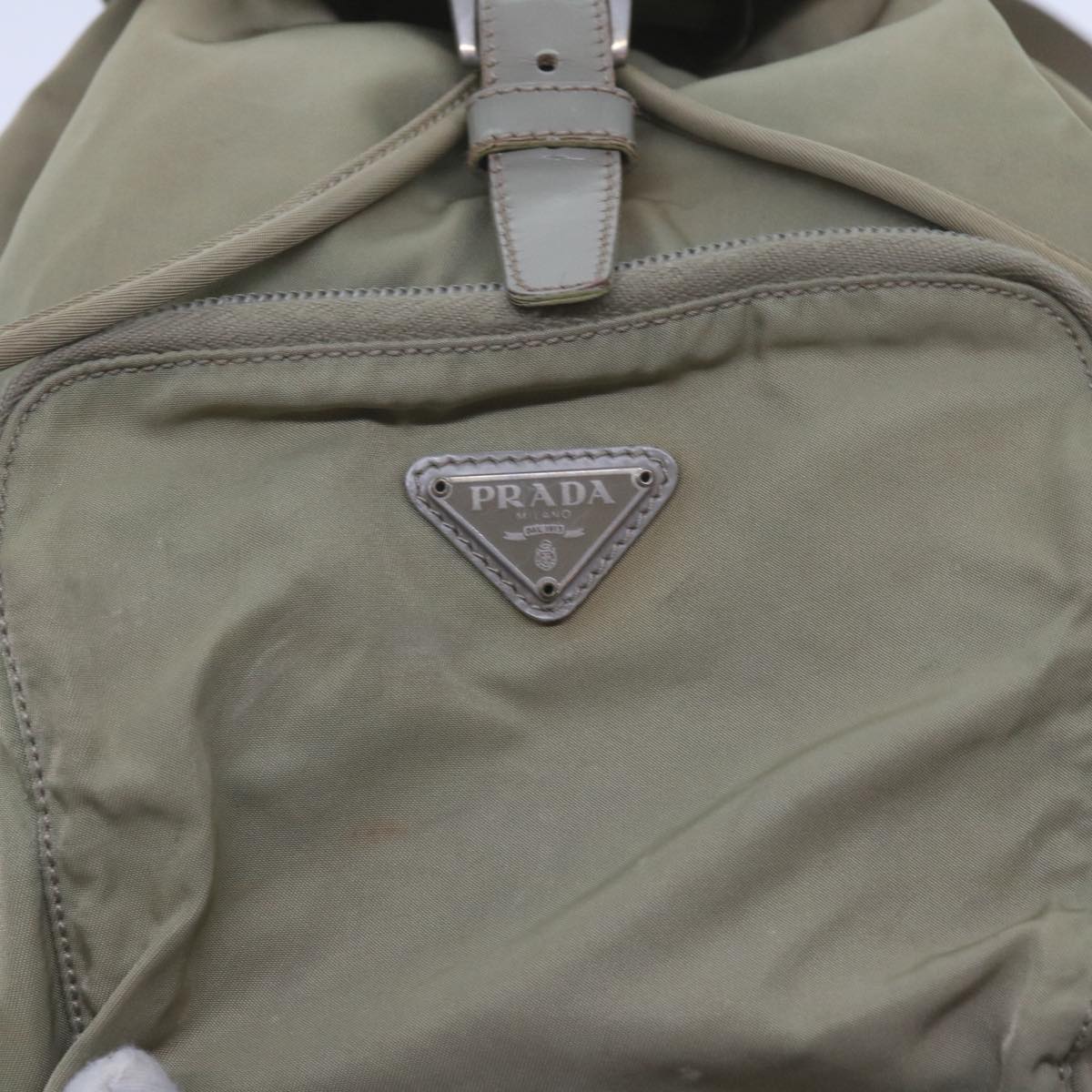 PRADA Backpack Nylon Beige Auth 60532