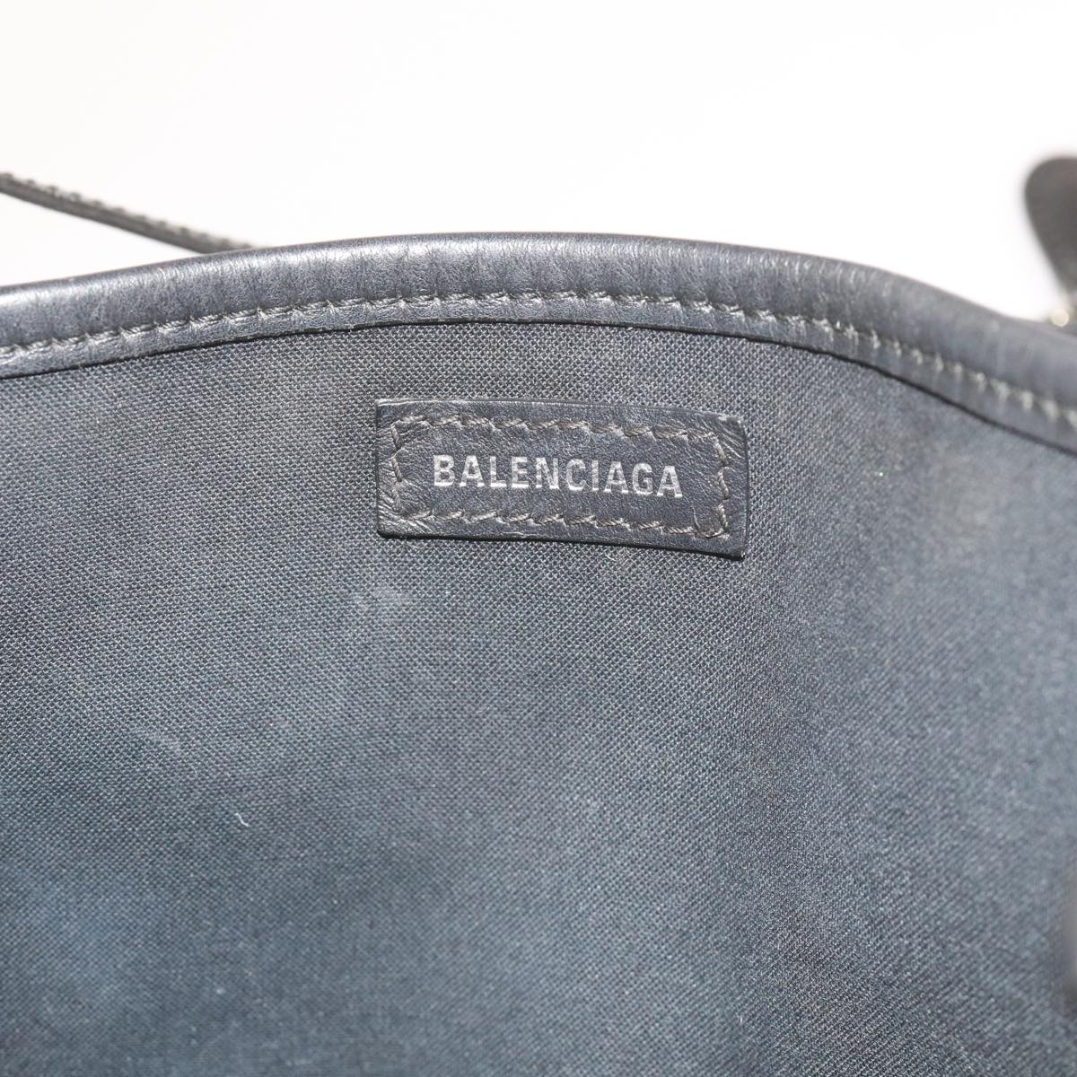 BALENCIAGA Kabas Hand Bag Canvas Black Beige 390346 Auth 60661