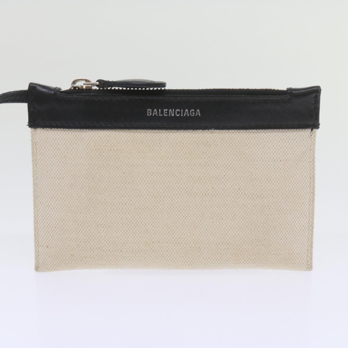 BALENCIAGA Kabas Hand Bag Canvas Black Beige 390346 Auth 60661