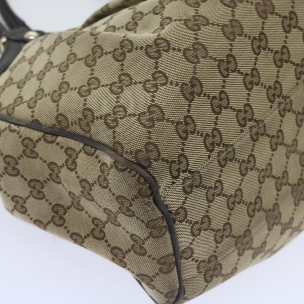 GUCCI GG Canvas Tote Bag Beige 211944 Auth 60688