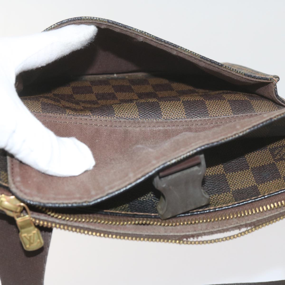 LOUIS VUITTON Damier Ebene Pochette Merwiel Shoulder Bag N51127 LV Auth 60736