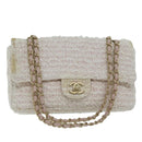 CHANEL Matelasse Chain Shoulder Bag Tweed Pink CC Auth 60753A-1