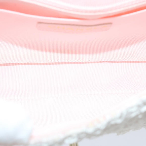 CHANEL Matelasse Chain Shoulder Bag Tweed Pink CC Auth 60753A