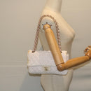 CHANEL Matelasse Chain Shoulder Bag Tweed Pink CC Auth 60753A-21