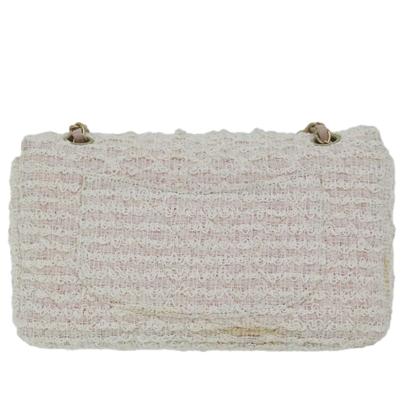 CHANEL Matelasse Chain Shoulder Bag Tweed Pink CC Auth 60753A