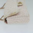 CHANEL Matelasse Chain Shoulder Bag Tweed Pink CC Auth 60753A-3