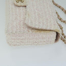CHANEL Matelasse Chain Shoulder Bag Tweed Pink CC Auth 60753A-4