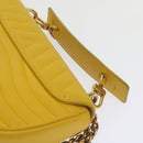 LOUIS VUITTON New Wave Chain Bag PM Shoulder Bag Leather Yellow LV Auth 60852A-15