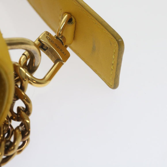 LOUIS VUITTON New Wave Chain Bag PM Shoulder Bag Leather Yellow LV Auth 60852A