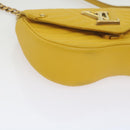 LOUIS VUITTON New Wave Chain Bag PM Shoulder Bag Leather Yellow LV Auth 60852A-19