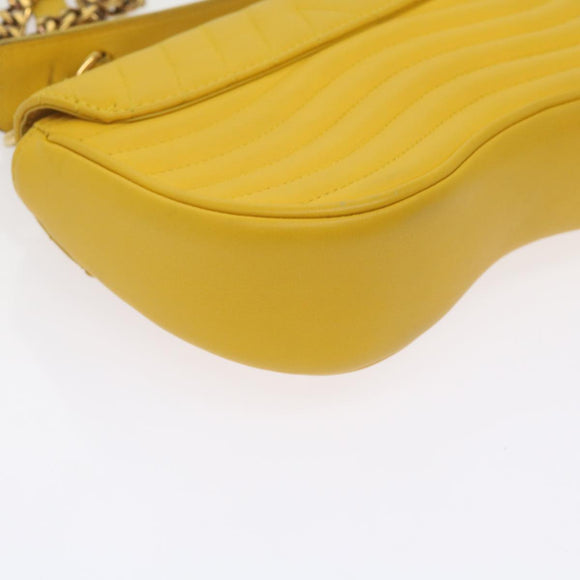 LOUIS VUITTON New Wave Chain Bag PM Schoudertas Leer Geel LV Auth 60852SAV